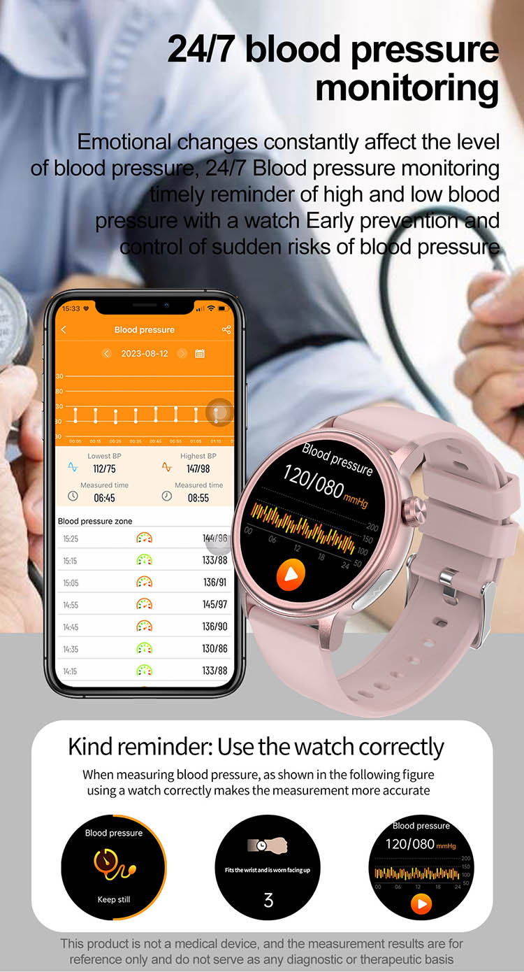 ET470 Blood Pressure monitoring Watch